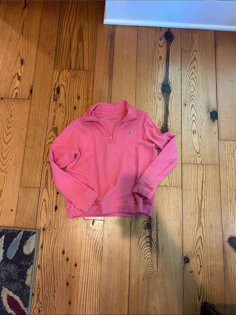 Kids Vineyard Vines Coral Pink Quarter-Zip Pullover